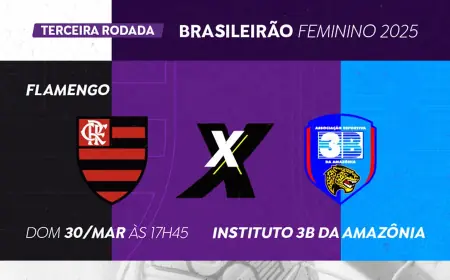 Brasileirão Feminino: TV Brasil transmite Flamengo X Instituto 3B