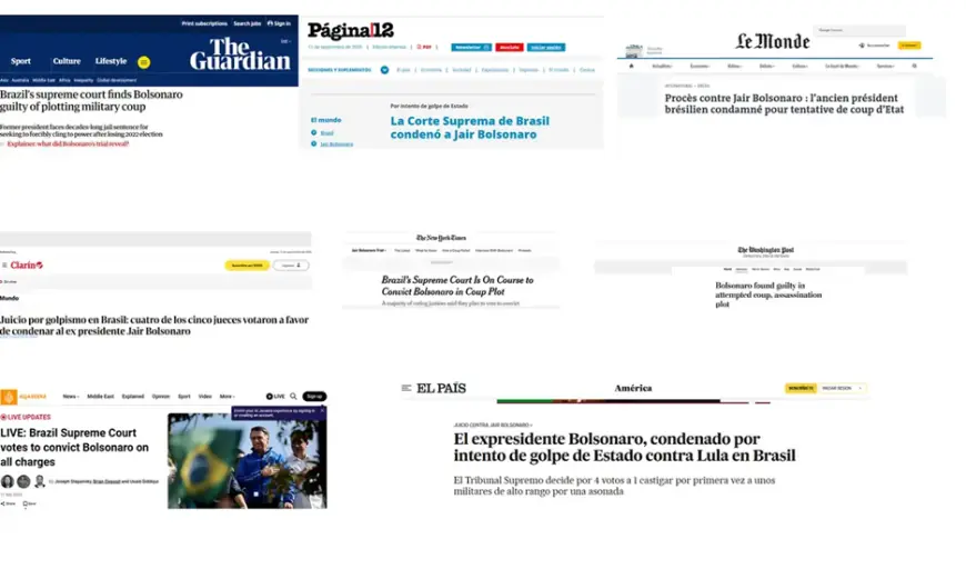 Condenação de Bolsonaro e aliados repercute na imprensa internacional