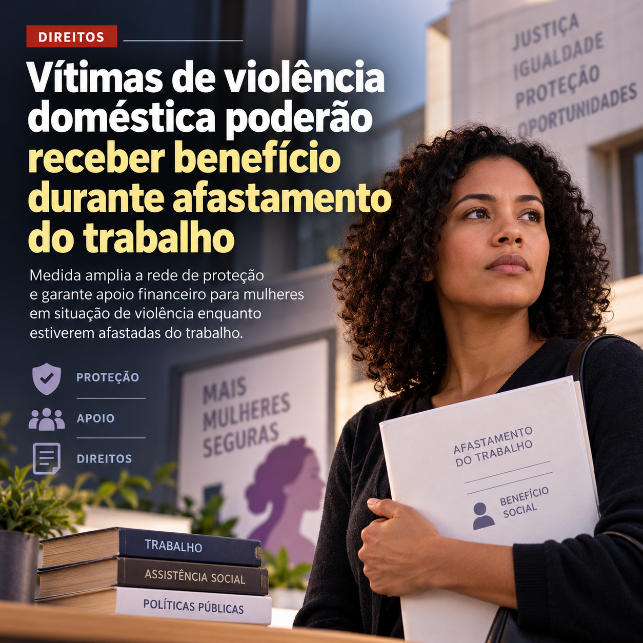 Vítimas de violência doméstica poderão receber benefício durante afastamento do trabalho